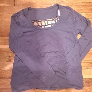 Chaser Cotton Long Sleeve Tee Shirt Open Back - M